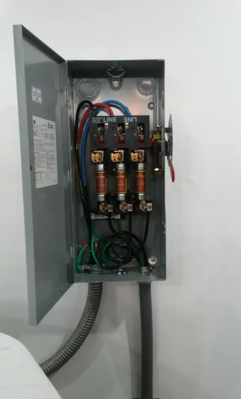Three-phase disconnect switch installed for Electrical Wiring & Rewiring in St. James